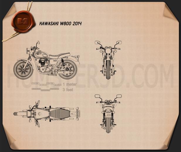 Kawasaki W800 2014 蓝图