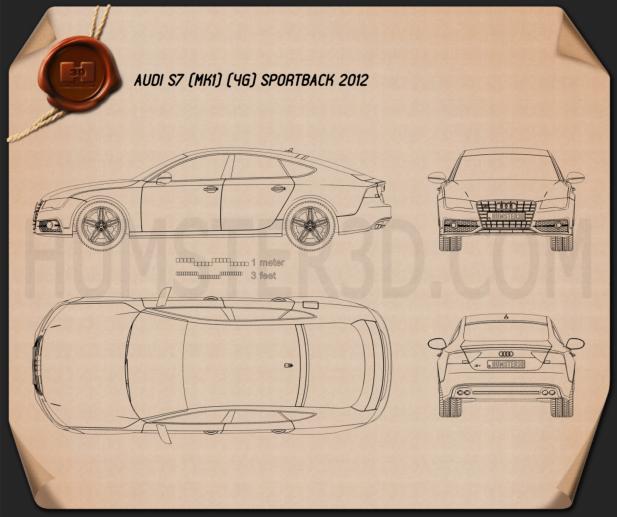 Audi S7 (4G) sportback 2012 Blueprint