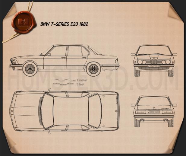 BMW 7 Series (E23) 1982 Blueprint