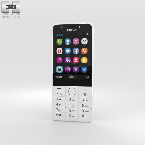 Nokia 230 Dual SIM Bianco Modello 3D