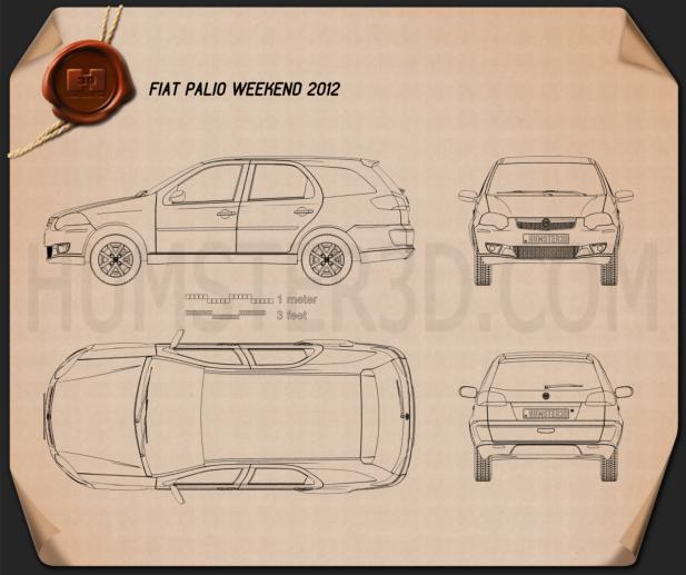 Fiat Palio Weekend 2012 Disegno Tecnico