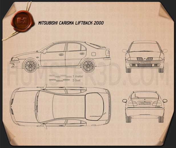 Mitsubishi Carisma liftback 2000 Disegno Tecnico