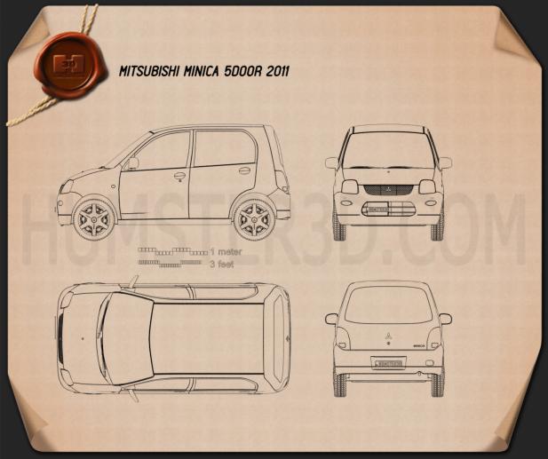 Mitsubishi Minica 5-door 2011 Blueprint