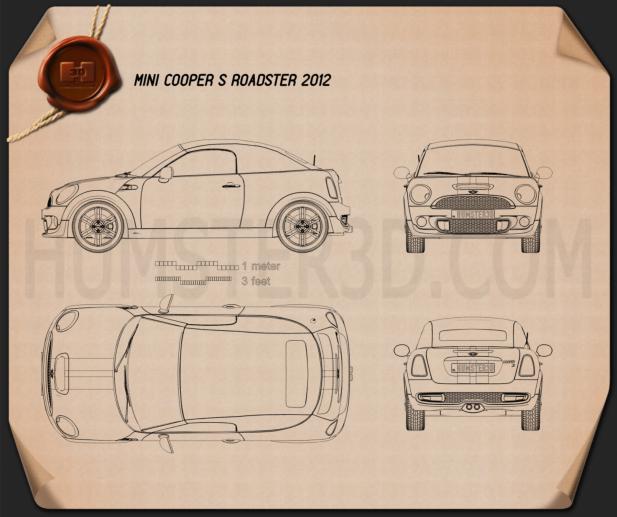 Mini Cooper S roadster 2013 Disegno Tecnico