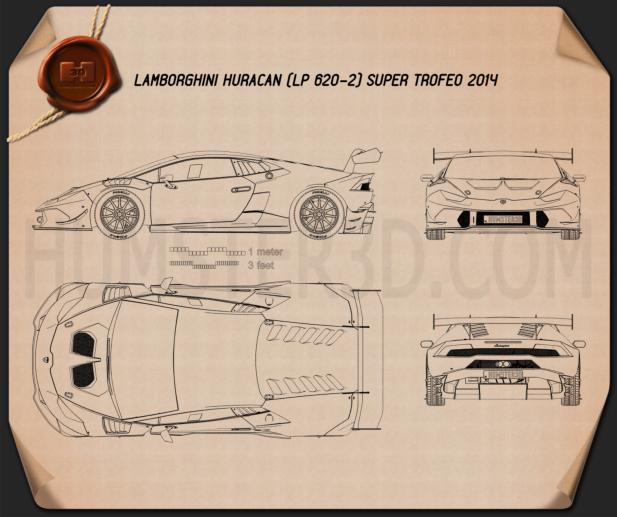 Lamborghini Huracan (LP 620-2) Super Trofeo 2014 테크니컬 드로잉
