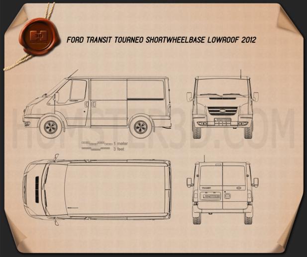 Ford Transit Tourneo SWB Low Roof 2012 Blueprint