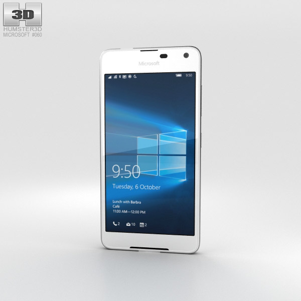 Microsoft Lumia 650 Weiß 3D-Modell
