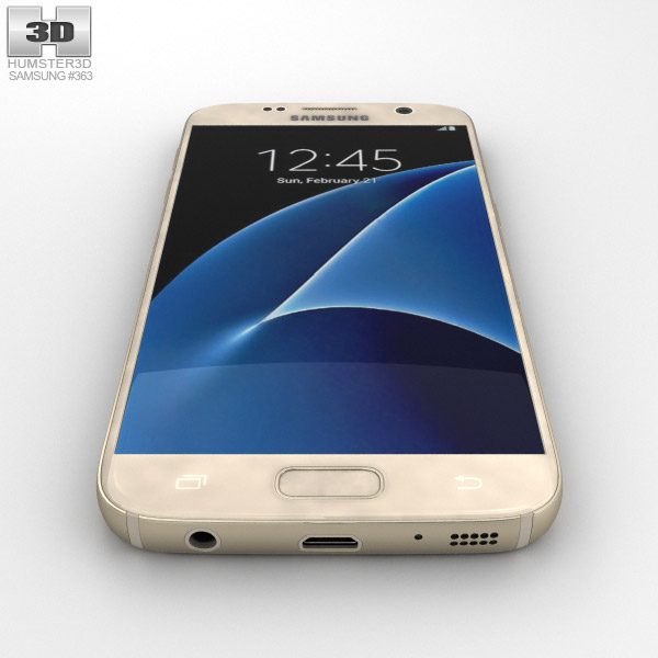 dreigen been Apt Samsung Galaxy S7 Gold 3Dモデル - 電子機器 on Hum3D