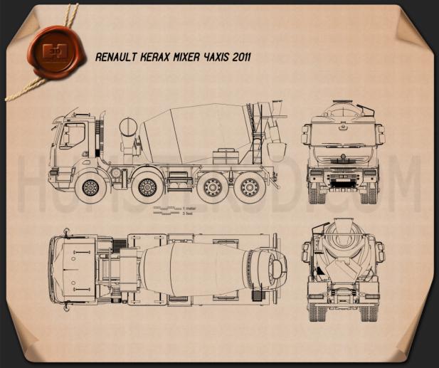 Renault Kerax Camion-bétonnière 2011 Plan