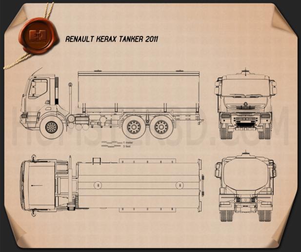 Renault Kerax Tanker 2011 Blaupause