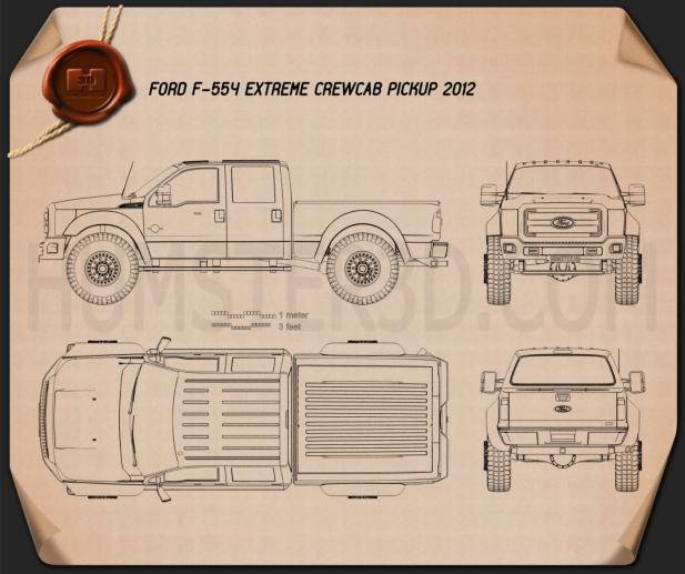 Ford F-554 Extreme Crew Cab pickup 2012 Blueprint