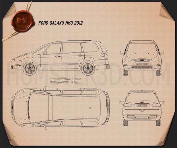 Ford Galaxy (Mk3) 2012 蓝图