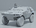 Panhard VBL Modelo 3D clay render