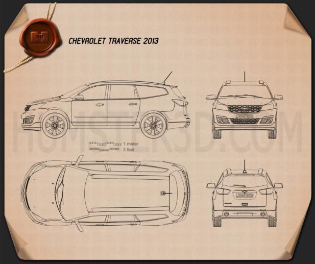 Chevrolet Traverse 2013 Disegno Tecnico
