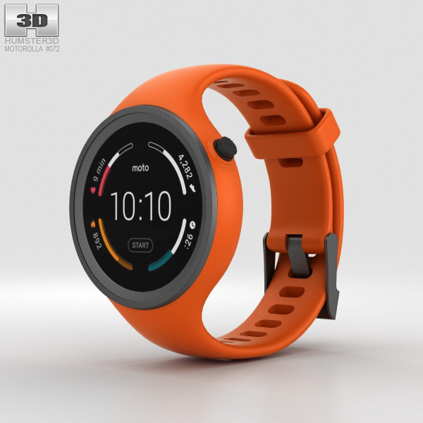 Motorola Moto 360 Sport Flame Orange 3D model