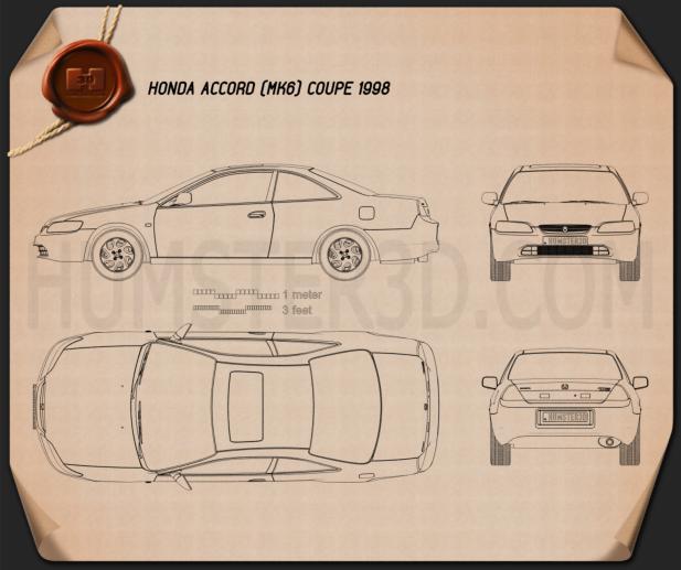 Honda Accord coupé 1998 Plan
