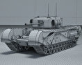 Churchill Tank Mk IV 3d model wire render