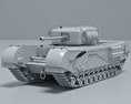 Churchill Tank Mk IV 3d model clay render