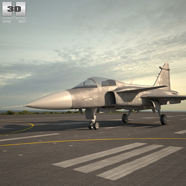 Saab JAS 39 Gripen Modelo 3D