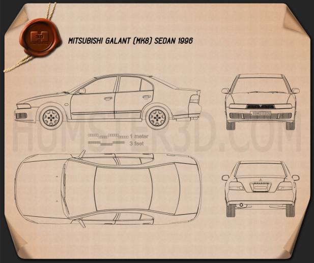 Mitsubishi Galant sedan 1996 Blueprint