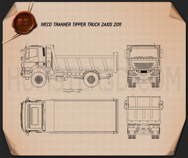 Iveco Trakker Dump Truck 2012 Blueprint