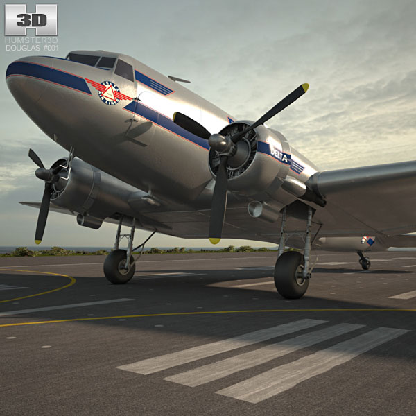 Douglas DC-3 3D 모델 
