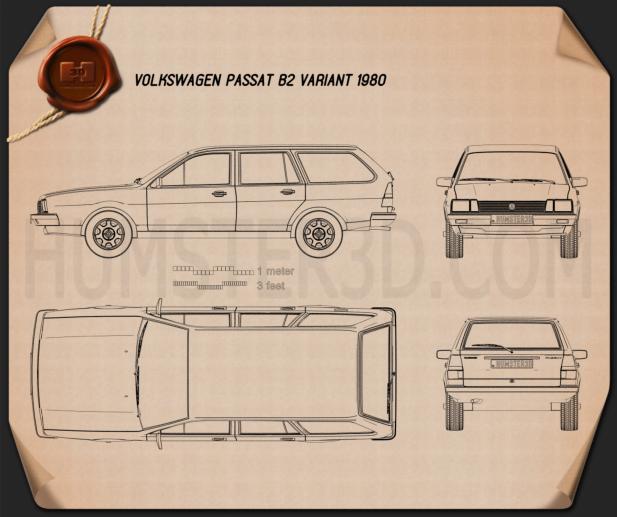 Volkswagen Passat (B2) variant 1981 Blueprint