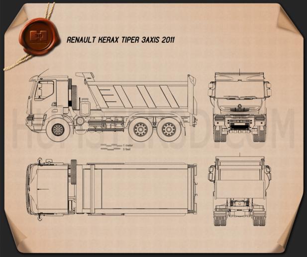 Renault Kerax Tiper 3-axis 2011 Blueprint