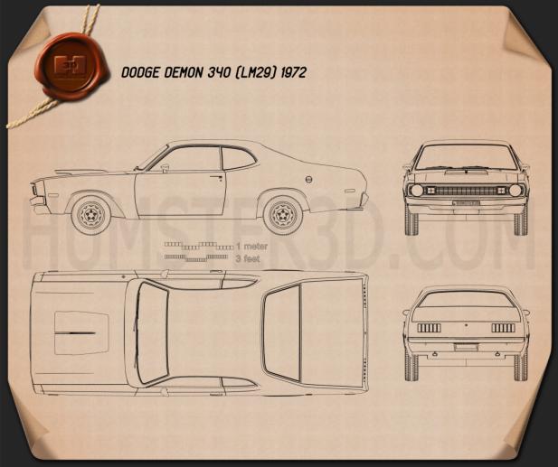 Dodge Demon 340 1972 Blueprint