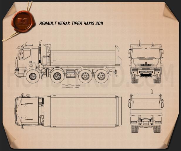 Renault Kerax Tiper 4-axle 2011 Blueprint