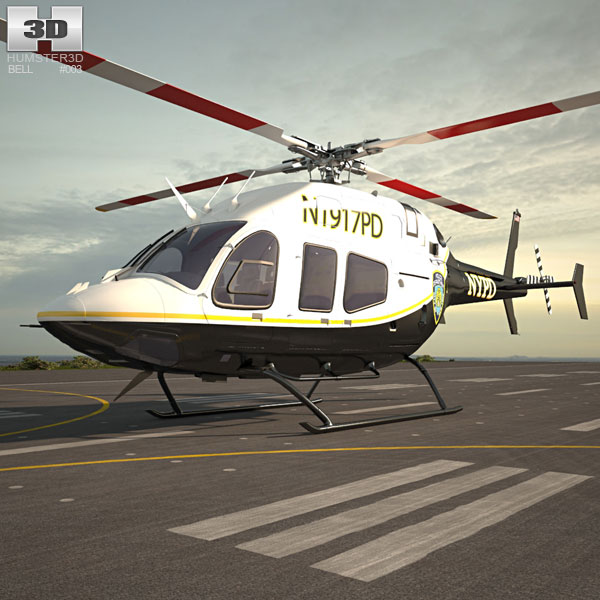 Bell 429 GlobalRanger Police helicopter 3D модель