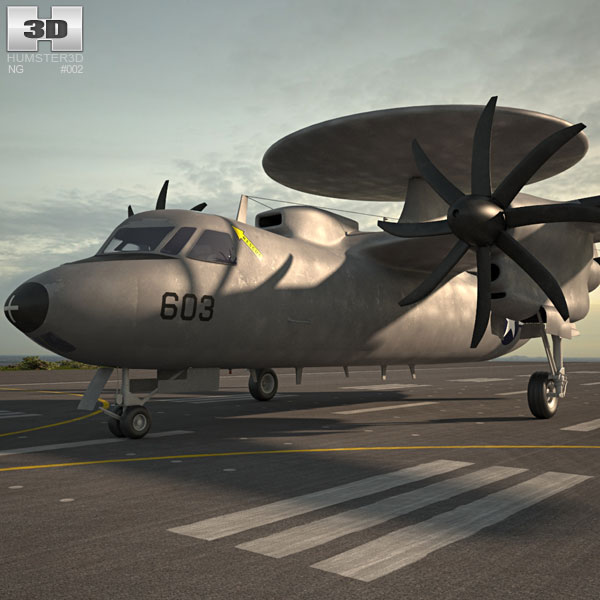 E-2空中預警機 3D模型