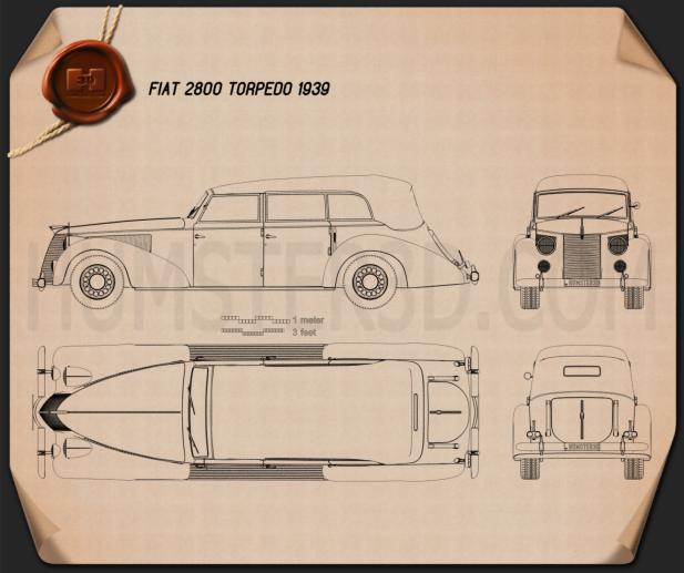 Fiat 2800 Torpedo 1939 設計図