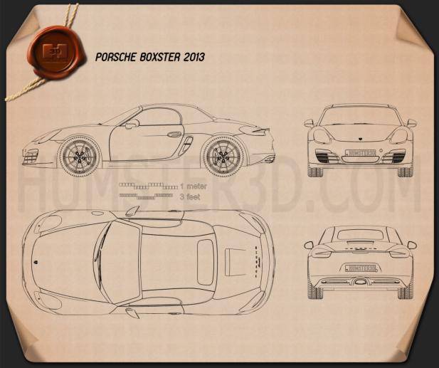 Porsche Boxster 981 2013 Blueprint