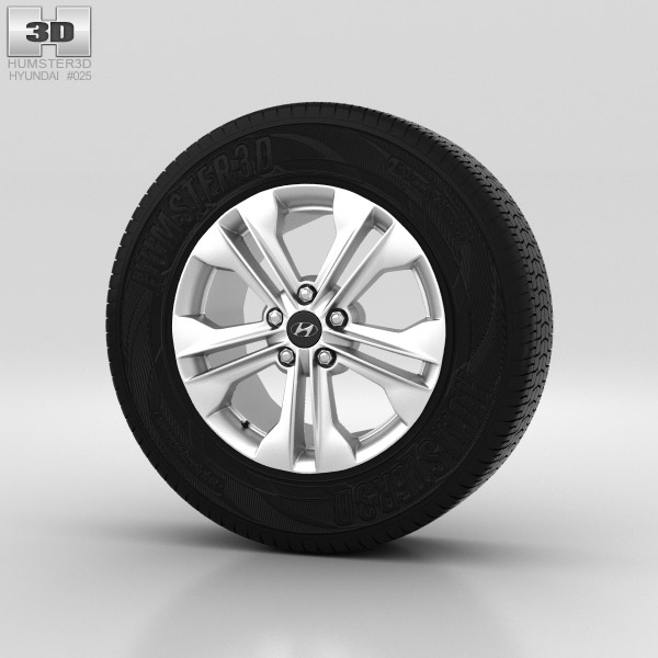 Hyundai Santa Fe Wheel 17 inch 001 3d model
