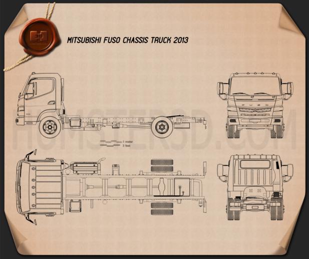 Mitsubishi Fuso Chassis Truck 2013 Blueprint