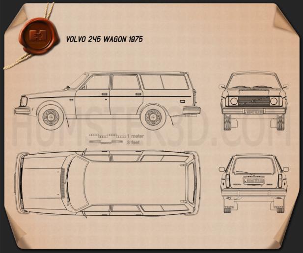 Volvo 245 wagon 1975 蓝图