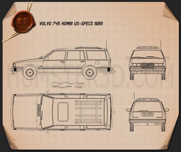 Volvo 745 kombi 1985 Blueprint