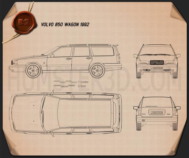 Volvo 850 wagon 1992 Blueprint