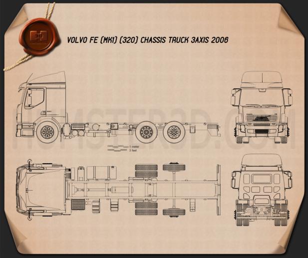 Volvo FE Camion Châssis 2006 Plan