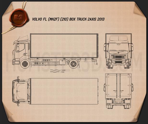 Volvo FL Box Truck 2013 Blueprint