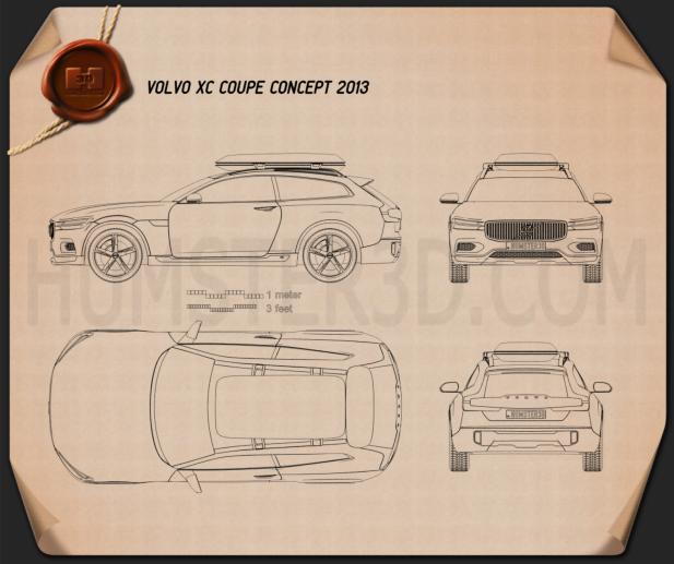 Volvo XC Coupe 2013 蓝图