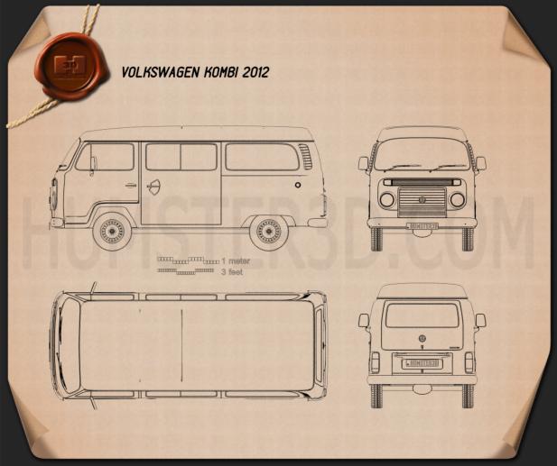 Volkswagen Kombi (T2) 2012 Blueprint