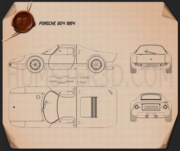 Porsche 904 1964 Blaupause