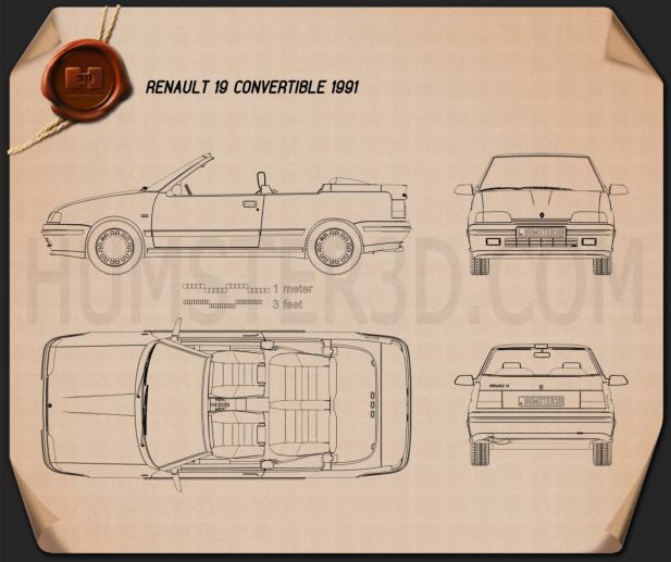 Renault 19 convertible 1988 Blueprint