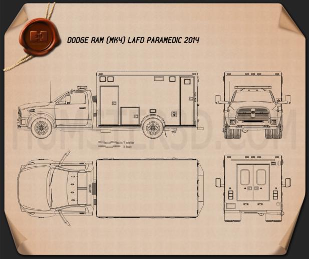 Dodge Ram LAFD Paramedic 2014 Blaupause