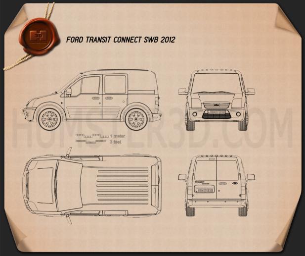 Ford Transit Connect SWB 2012 Blueprint