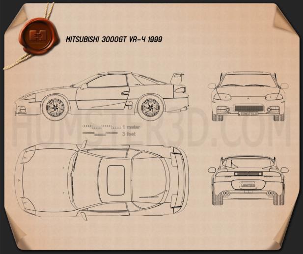 Mitsubishi 3000GT 1999 蓝图