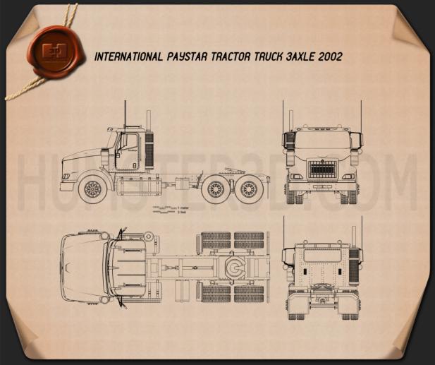 International PayStar Camion Trattore 2002 Disegno Tecnico