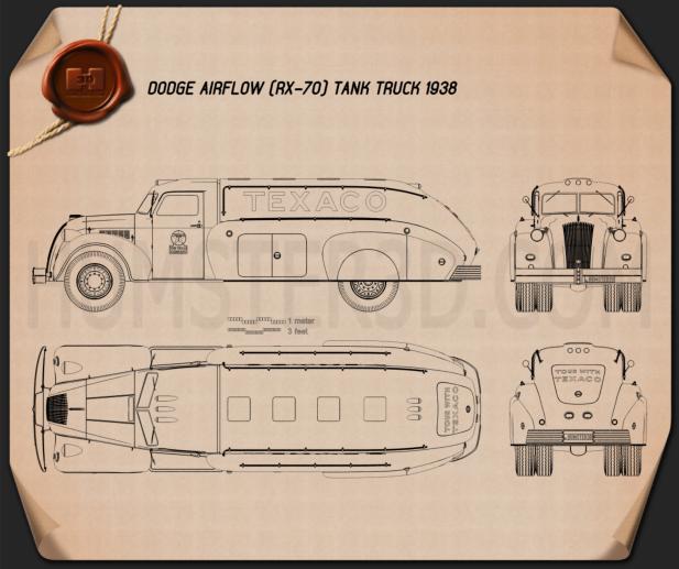 Dodge Airflow Tank Truck 1938 Disegno Tecnico